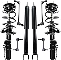 Vista 369 de Detroit Axle - Kit de puntales delanteros para Ford 2000-2004 Focus 2 puntales con muelle helicoidal 2 brazos de control inferiores con rótulas 2001