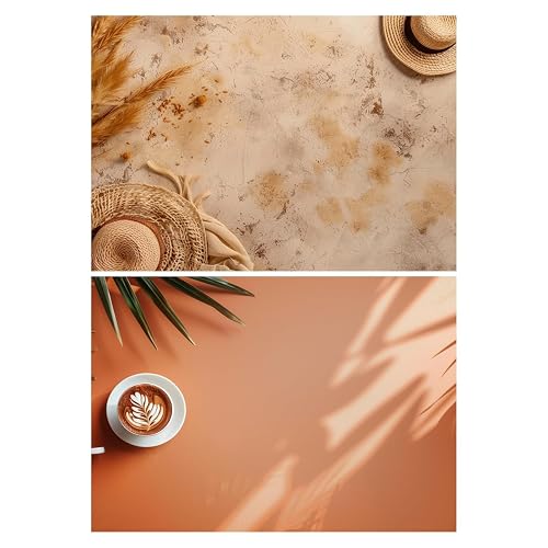 HomeArt Sheet 2 in 1 Product Photography Backdrop 3D Flat Lay Tabletop Double-Sided 20x29 Photo Background PVC Wrinkle Free for Small Products Food, Cosmetics Shoot (Combo 9)