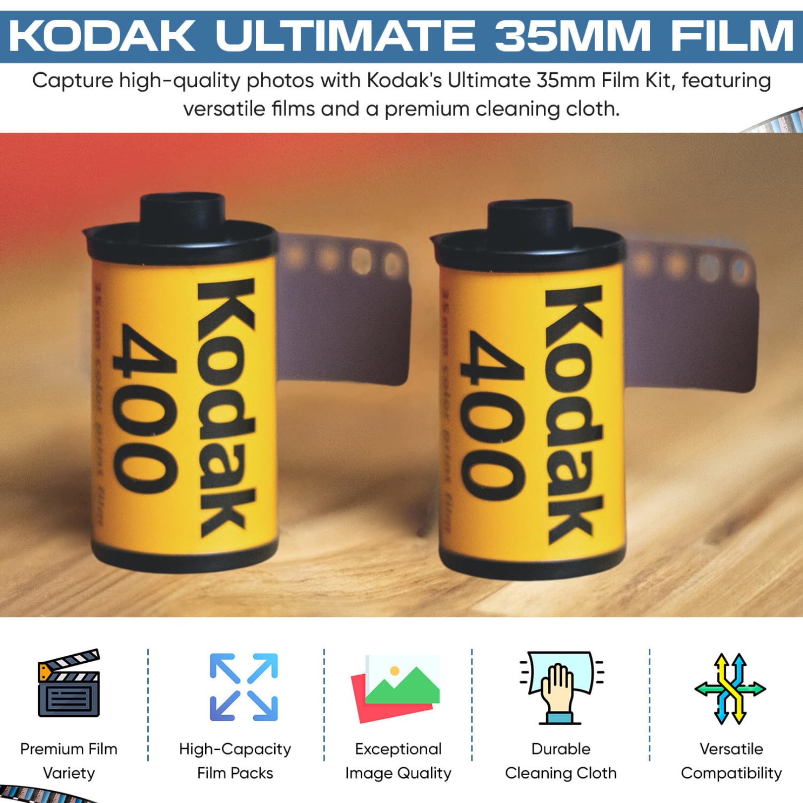 Pellicola Kodak Professional T MAX 400 ISO 400, 36 Pose - Per Fotografia Analogica