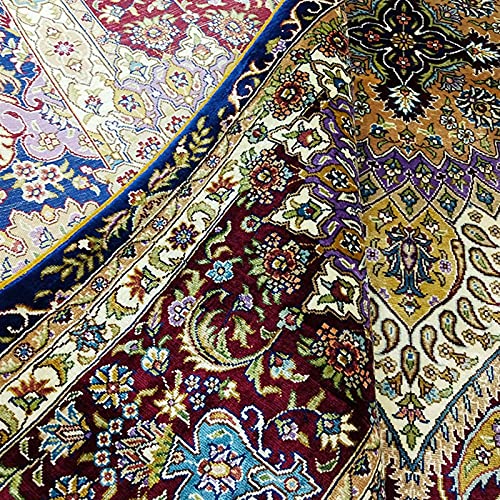 RUG 100% handgemaakt getuft rood klassiek Perzisch stijl hand-geknoopt zijde tapijt gebruik voor showroom of woonkamer… - Afbeelding 5