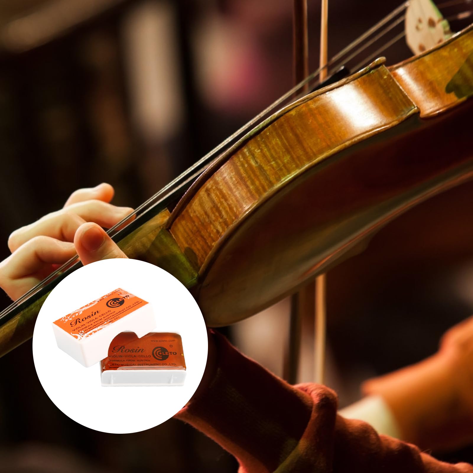 Colophane Naturelle Ronde Pour Violon, Alto, Violoncelle - Faible Poussière, Adhérence Optimale - 9