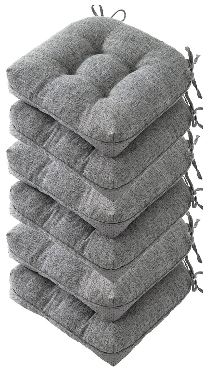 Coussins de chaise lavables lot de 6 assises confortables qui ne glissent pas pour salle à manger