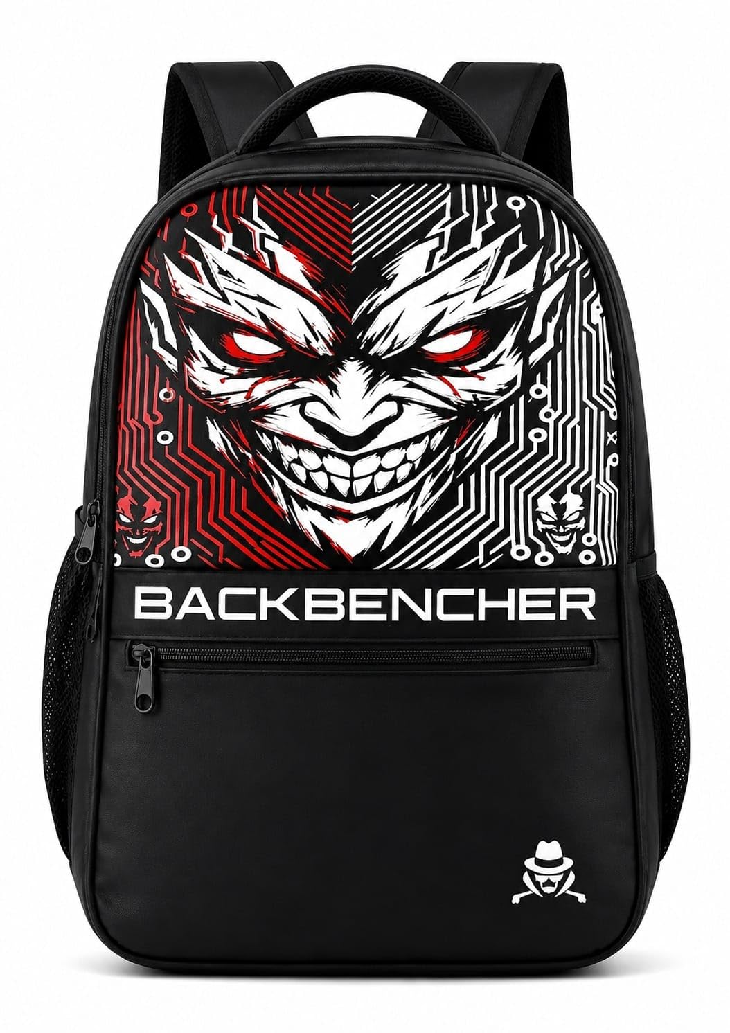 BACKBENCHER Printed Backpack for Boys | Stylish Laptop Backpack with Padded Back & Spacious Compartments | School, College & Travel Bag (25L, Black)-image-2