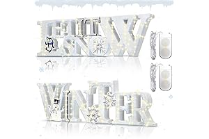 Silver White LED Christmas Snow Tabletop Centerpiece