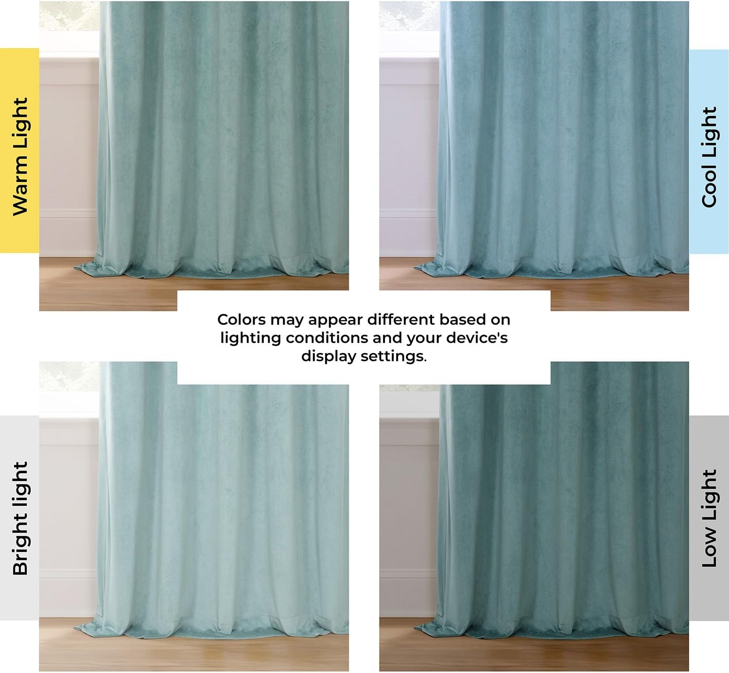 HPD Half Price Drapes Signature Velvet Thermal Blackout Curtains for Living Room 108 Inch Long (1 Panel) Rod Pocket Insulated Blackout Curtains for Bedroom Window Curtains, 50W x 108L, Aqua Mist