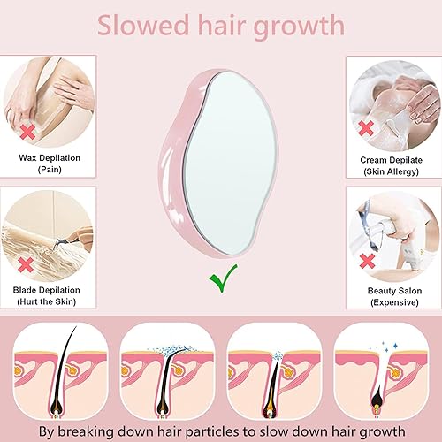 Miniatura 3 de PUIGOUI Borrador de pelo de cristal, dispositivo de depilación de cristal reutilizable, herramienta mágica de depilación sin dolor, borrador mágico
