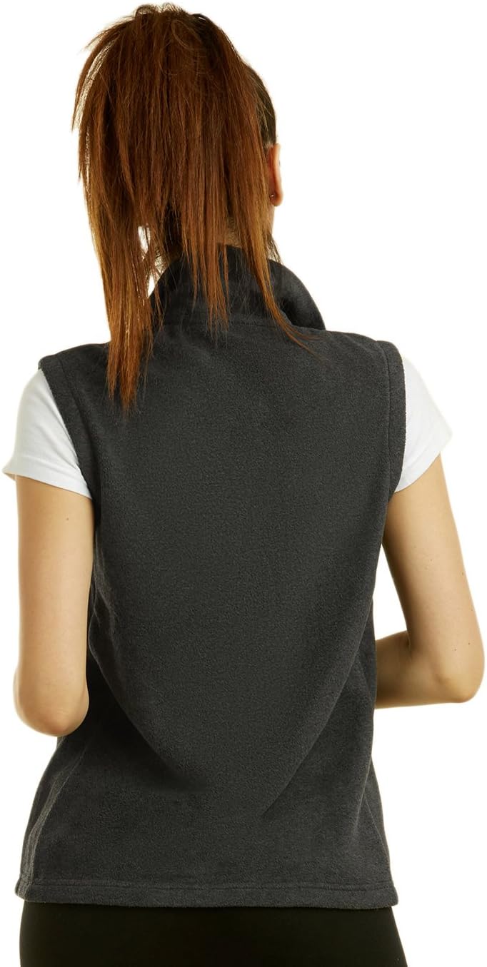 Sofra Women's Polar Fleece Full Zip Up Winter Vest - Image 3