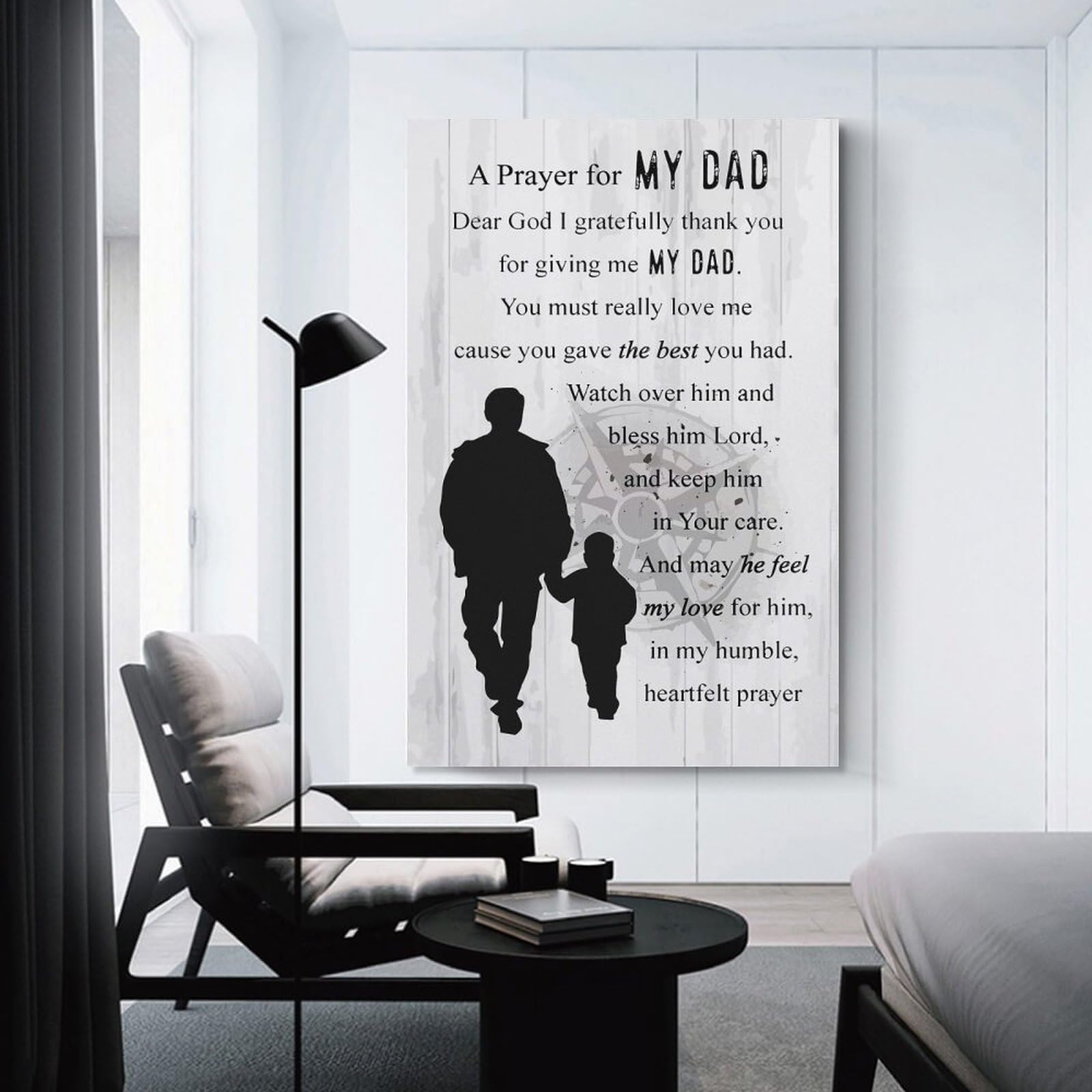 Junmoney A Prayer For My Dad Canvas Wall Decor, 12x18inch(30x45cm), for Office, Study Or Home Workspace, Wall Art That Adds Style to Work Areas