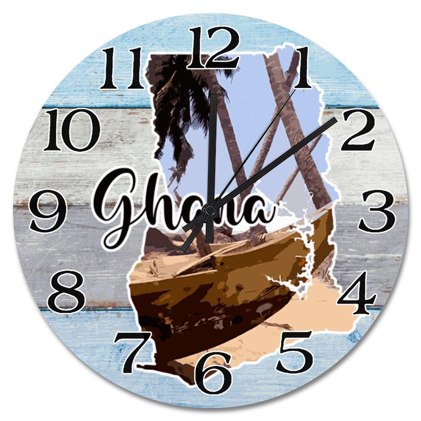 Horloge murale en bois 25 cm à piles pour salon et bureau