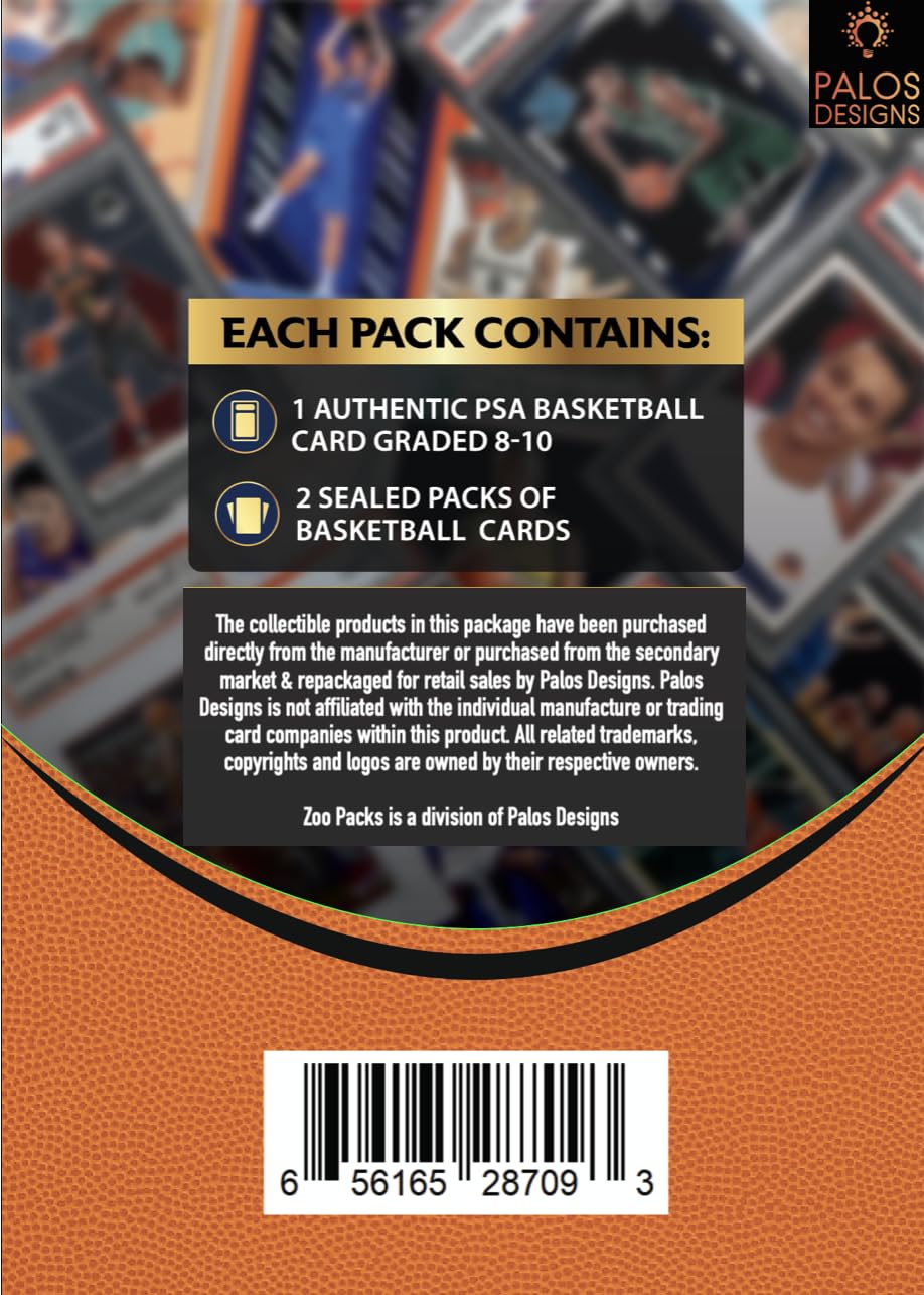 Palos Designs Zoo Packs NBA Basketball PSA Graded Card Mystery Power Pack - Amazon Exclusive
