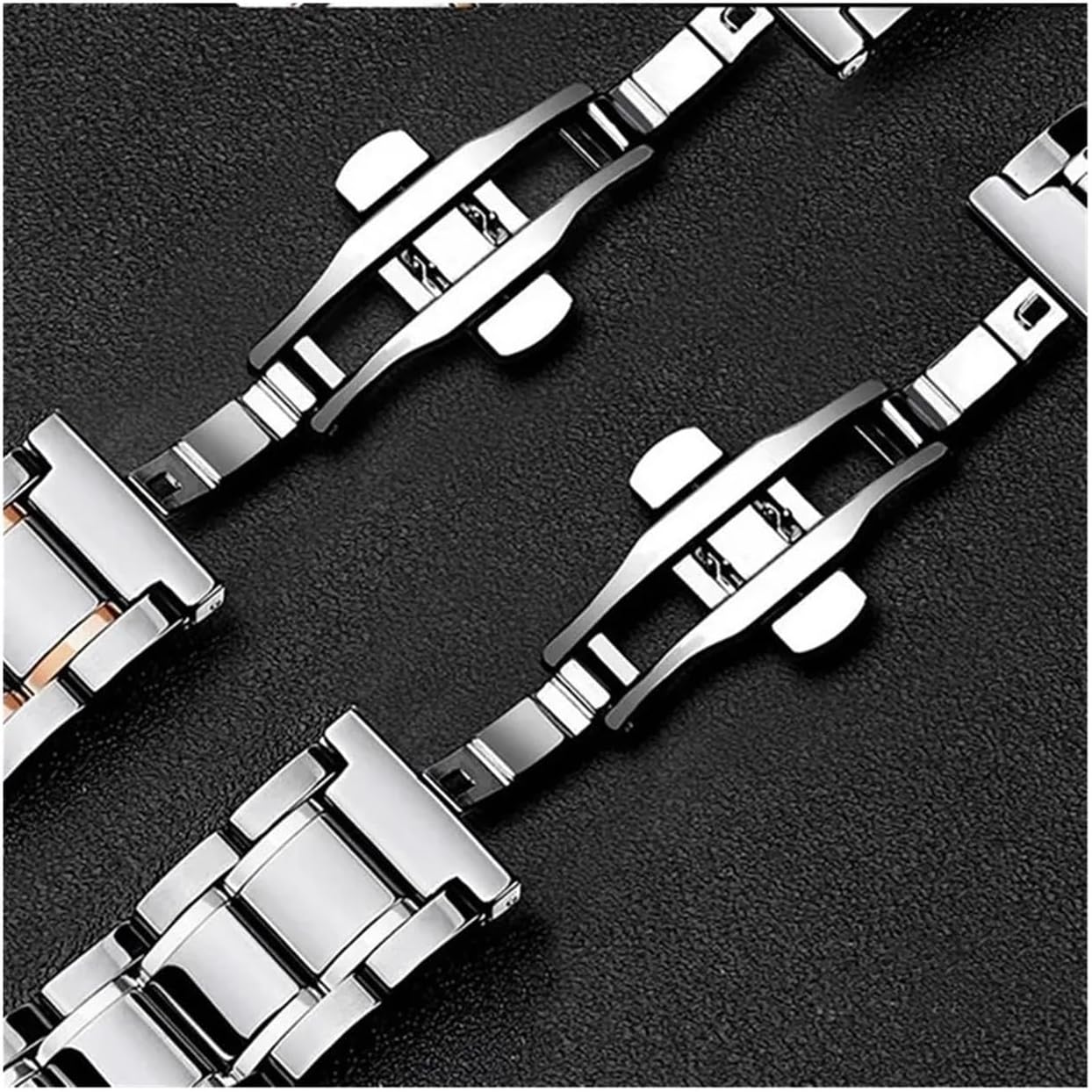 No Gaps Ceramics Band Strap Fit for Samsung Galaxy Watch 4 5 Pro 6 44mm 40mm 45mm Bracelet Galaxy Watch 4 6 Classic 43mm 47mm (Color : Black Gold, Size : Galaxy Watch 5 pro)