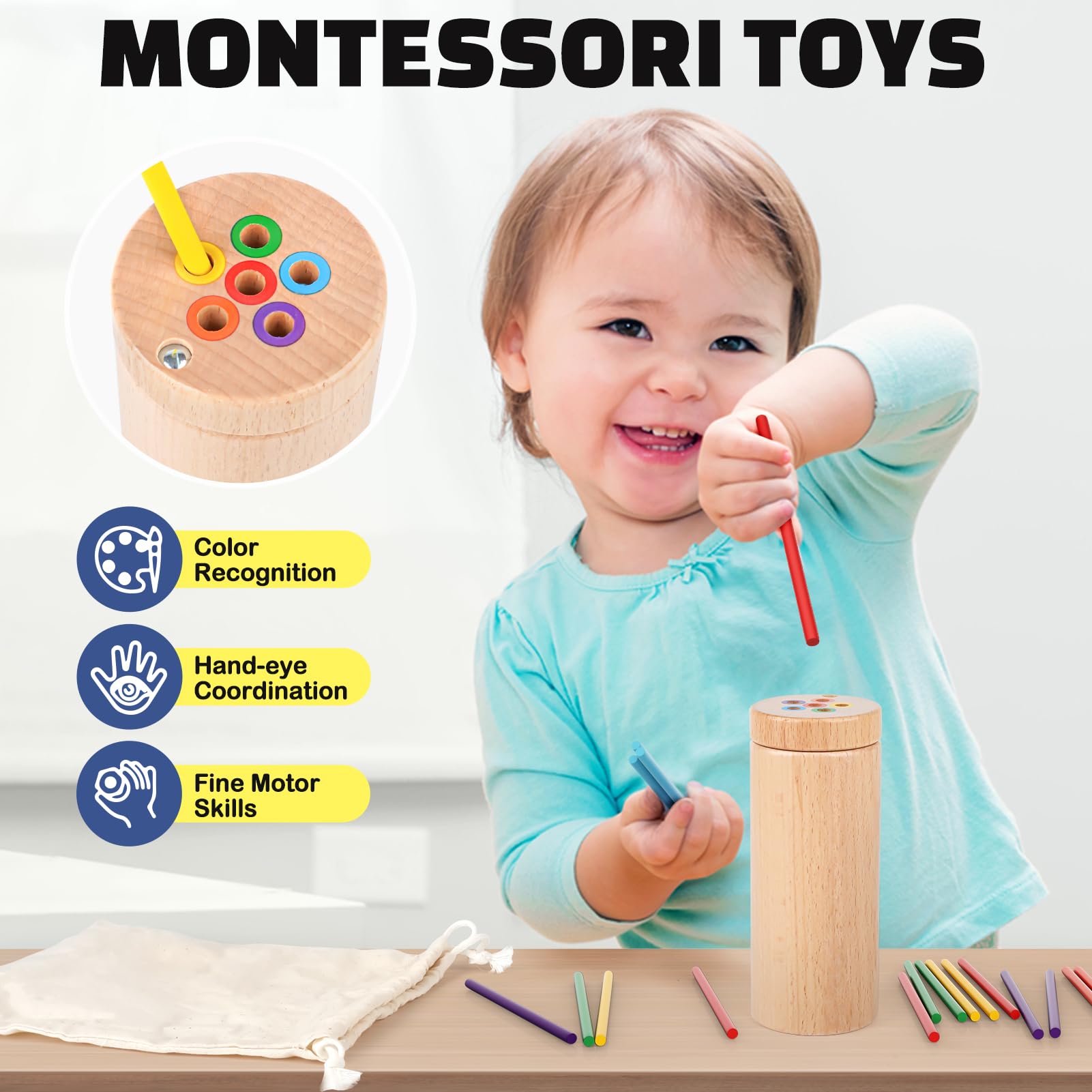 Vanplay Giochi Montessori 1 Anno Giochi Legno Bambini 1 Anno Montessori Educativi 2 3 4 Anni Sensoriale Bambini Regalo Bambina Bimbo 1 2 3 Anni