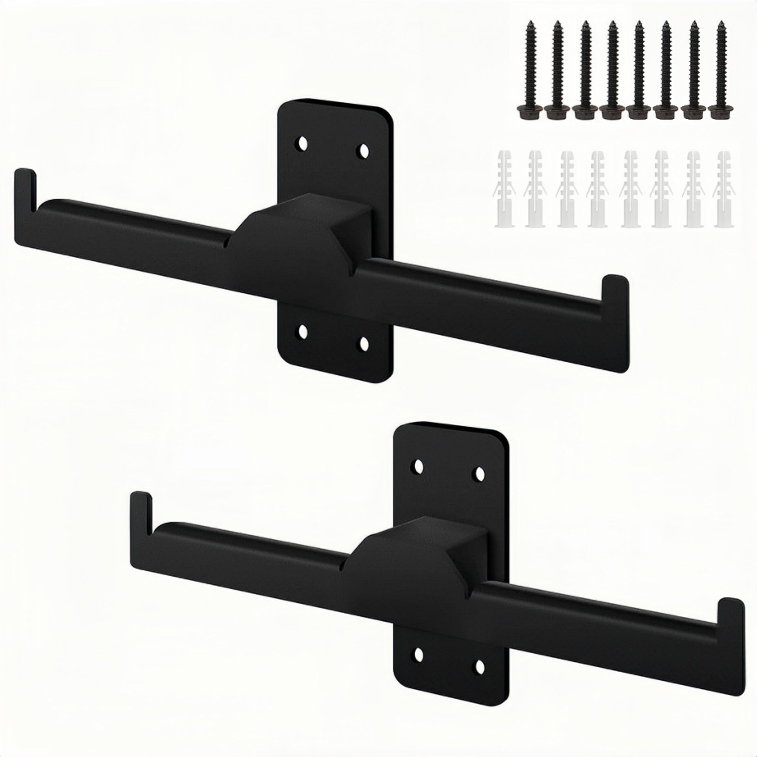 RXLIFE 2PCS Backpack Blower Sprayer Rack Wall Mounted, Heavy Duty Steel Backpack Leaf Blower Garden Sprayer Hanger, Small Chainsaw Lawn Mower Holder for Garage Trailer Indoor Storage Organization