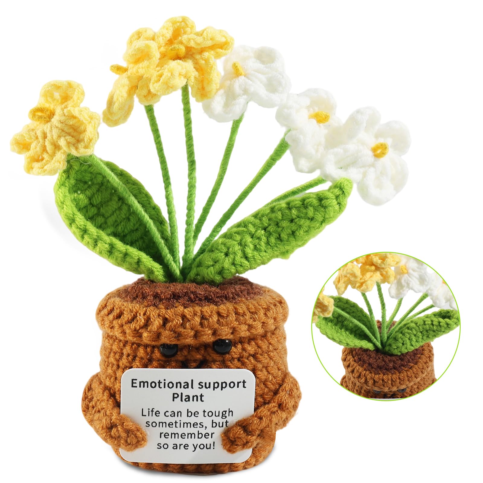 Bouquet de Fleurs au Crochet Main avec Message de Remerciement – Cadeau d'Adieu Maternelle