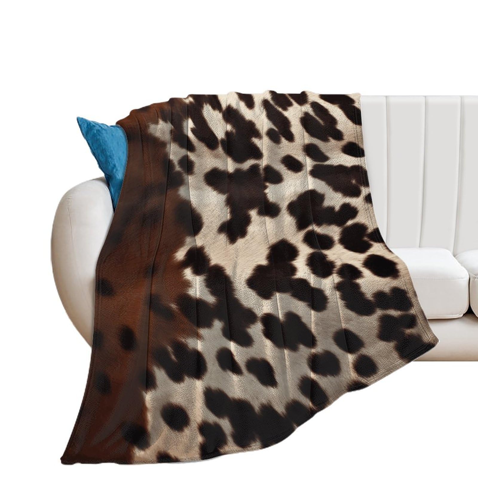 Couvertures douces pour femme en cuir de vachette marron un cocon de chaleur