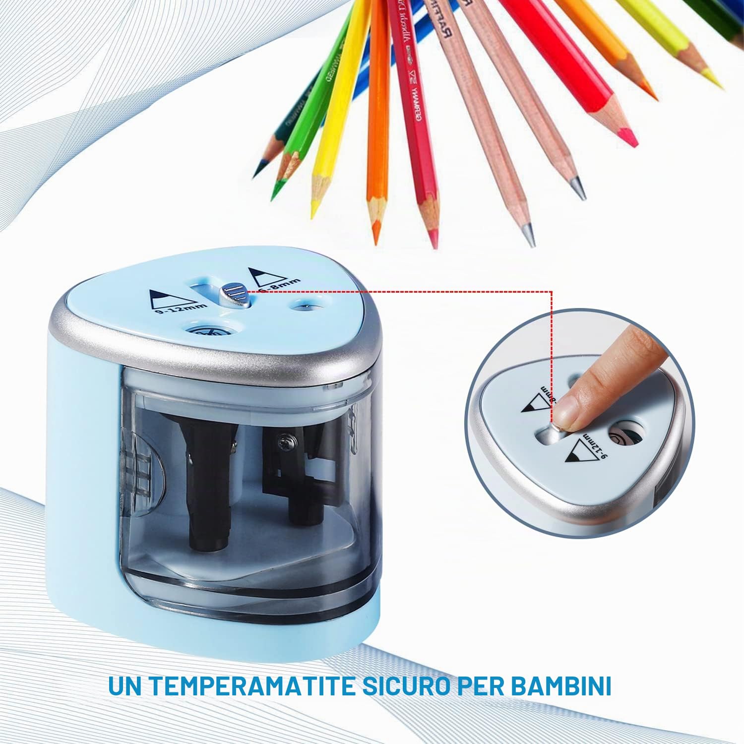 Temperamatite elettrico a batteria per matite colorate da scrivania