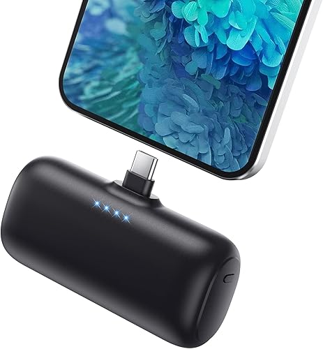 Mini cargador portátil de 5200 mAh, cargador de batería PD de carga rápida USB C, cargador de teléfono portátil para Android, batería ultra compacta