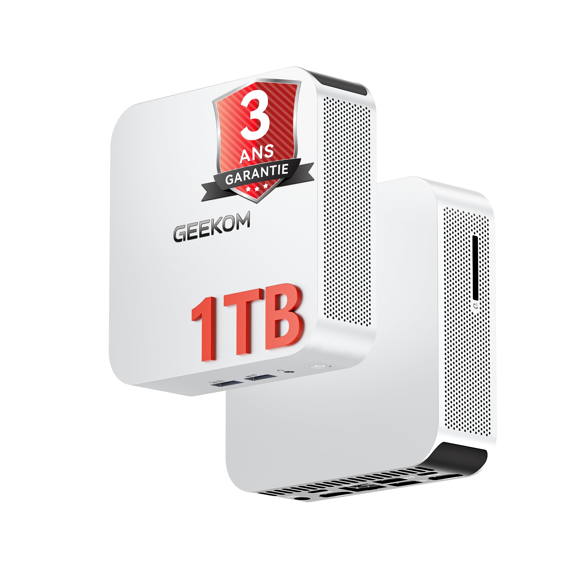 GEEKOM A5 Pro Mini PC 2026 Edition AMD Ryzen 5 7530U, 1 to SSD, 16 Go RAM | DDR4 Business Mini Ordinateur, LAN 2.5G, Éco-énergétique, Lecteur SD, 4 Écrans 8K pour usages professionnels