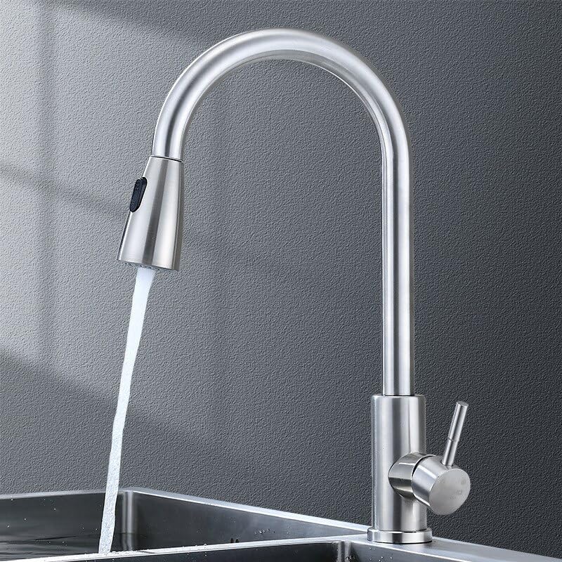 Mitigeur de cuisine noir extractible B Brushed avec douchette pivotante 360