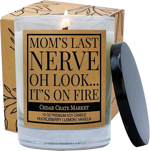 Miniatura 2 de Cedar Crate Market Mom's Last Nerve - Velas divertidas perfumadas de alta calidad, regalos para mamá de parte de hija, hijo, regalos para el día de
