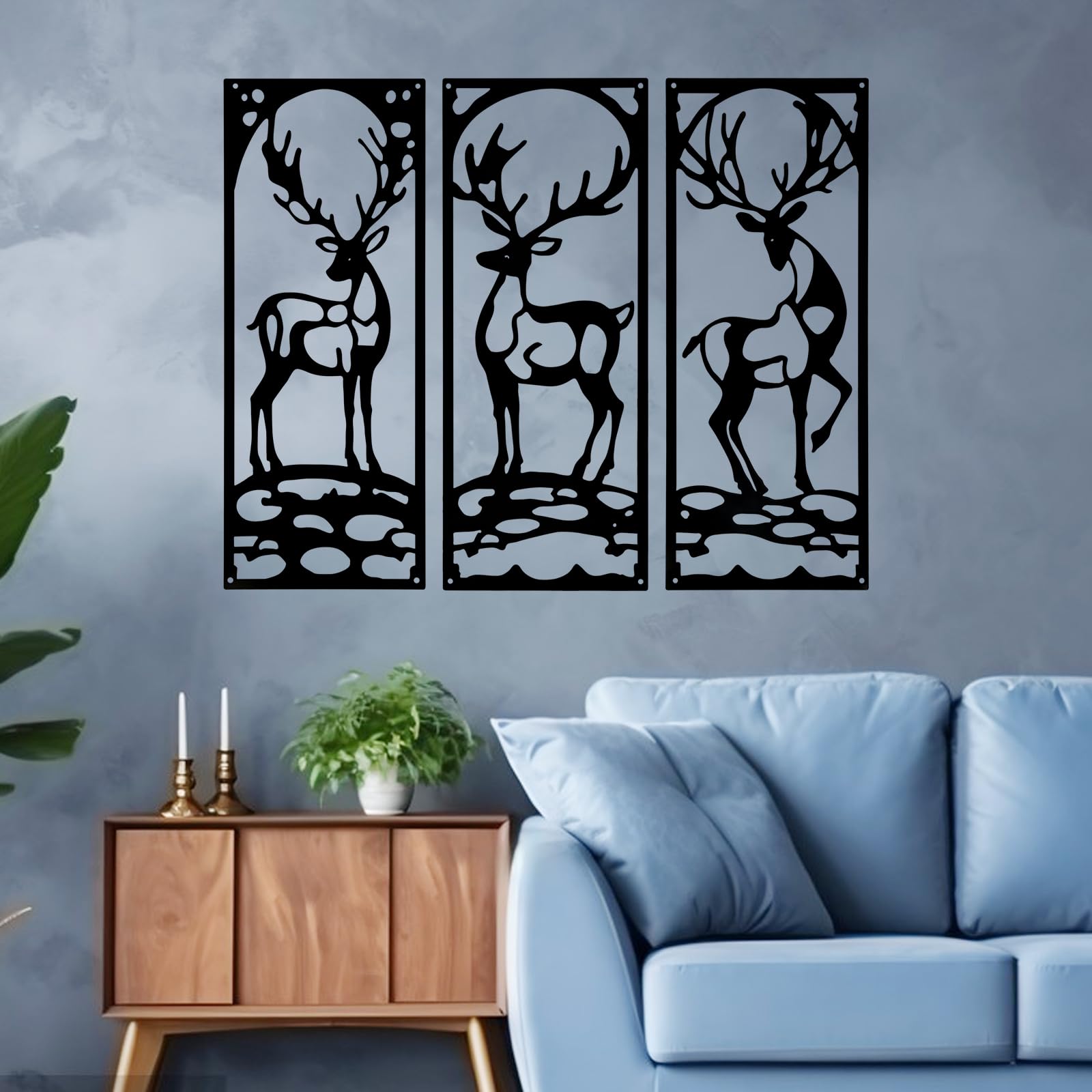 YiYa 3 Pièces Décoration En Métal Sculpture Murale Décoration