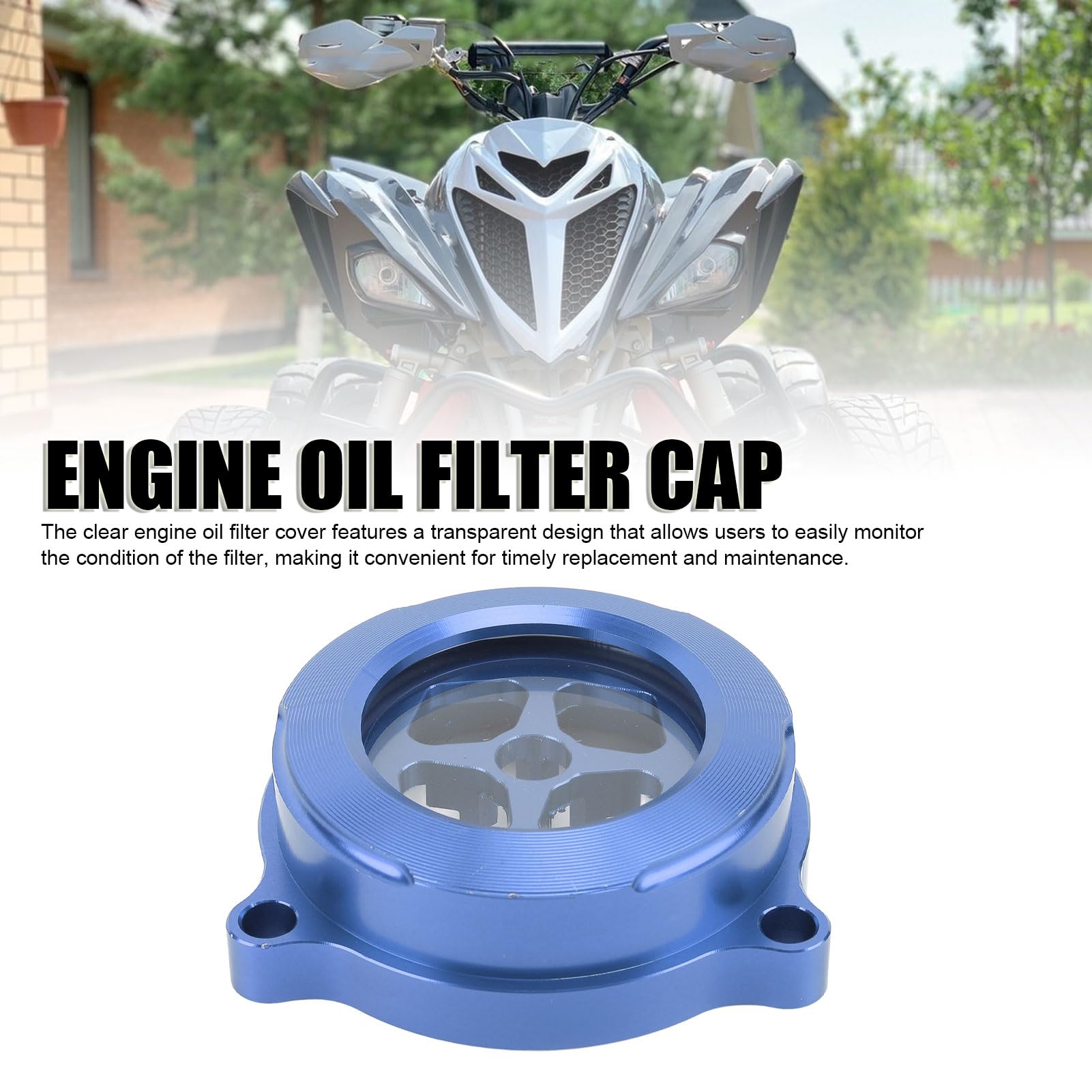 Coperchio filtro olio Torvex, tappo filtro motore trasparente e protezione protettiva compatibile con alloggiamento in alluminio CNC 700 700R (Blue)