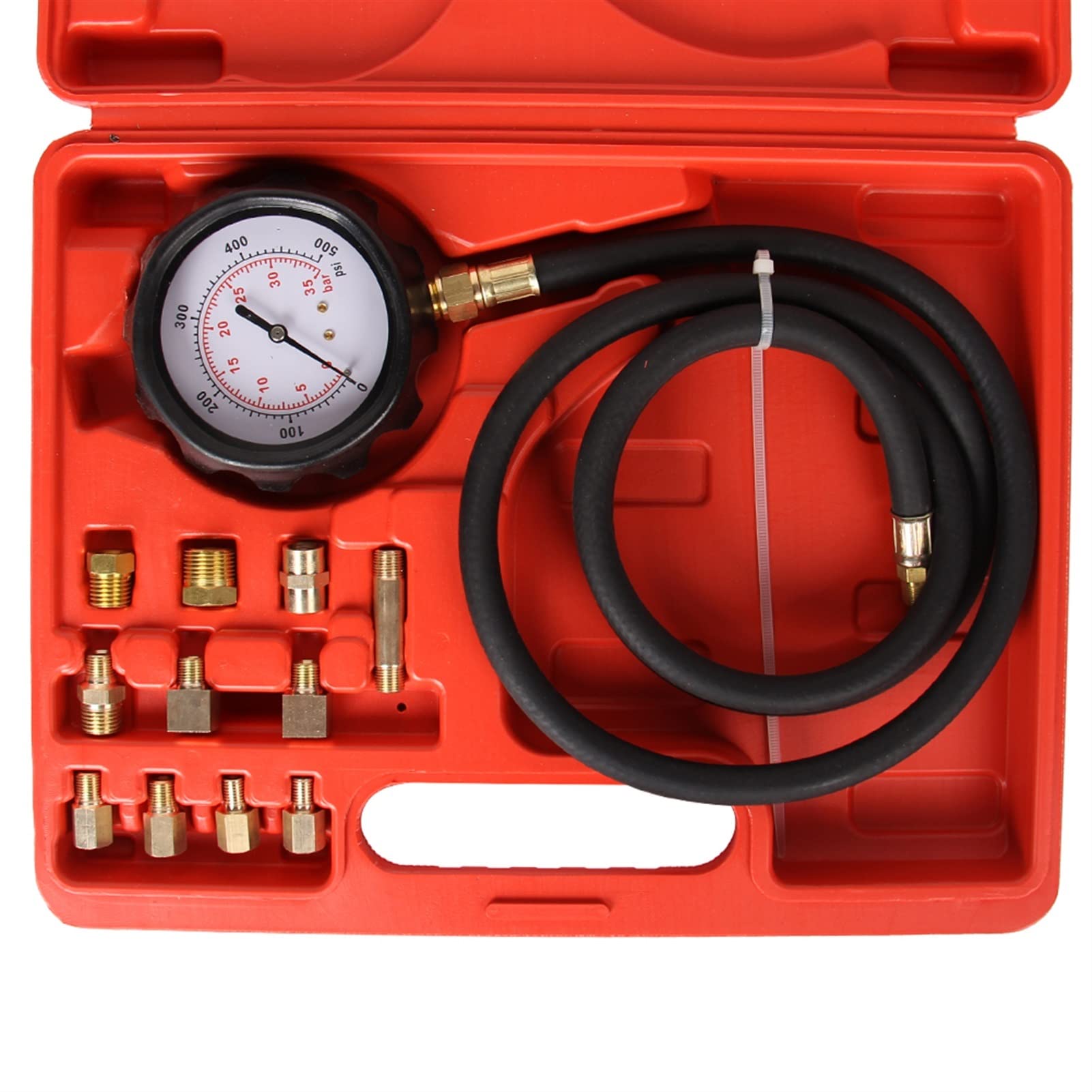 Medidor de prueba de presión de aceite de motor de transmisión automática de 12 piezas TU-11A Kit de prueba de diagnóstico 0-500PSI Portátil y práctico