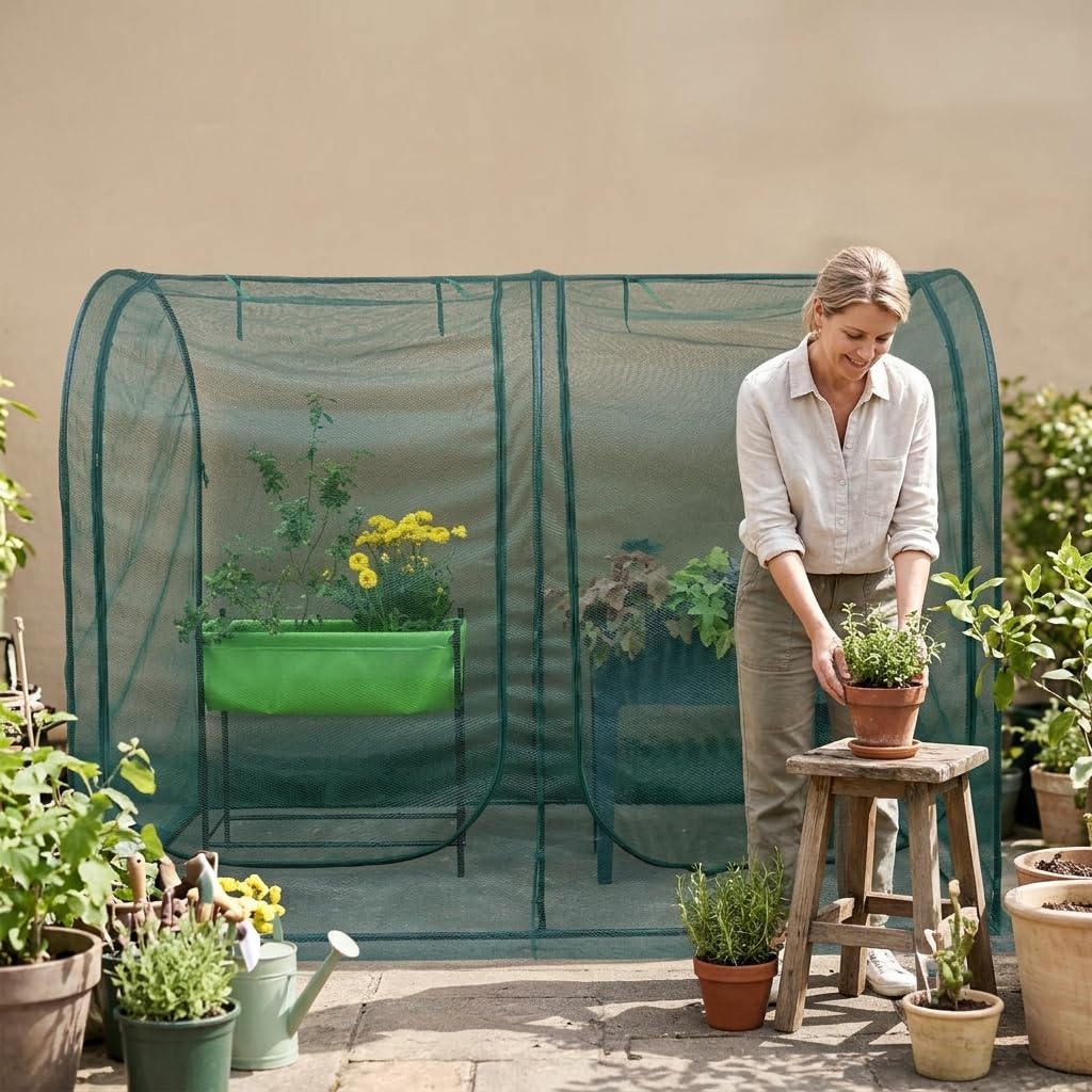 Serra da Giardino con Copertura Rete Anti Insetti, Protezione Piante per Orto, per terrazzo
