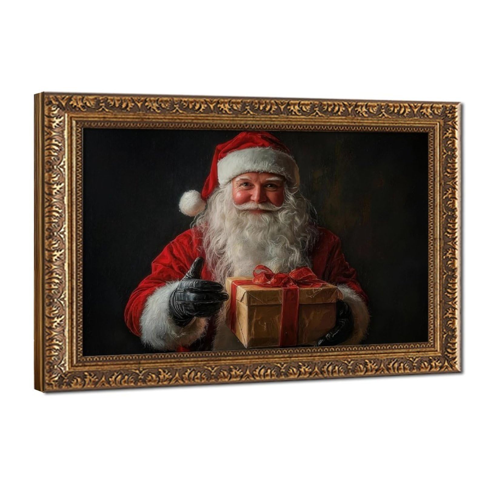 Bareronor Vintage Santa Claus Canvas Poster for Bedroom Decor Gift