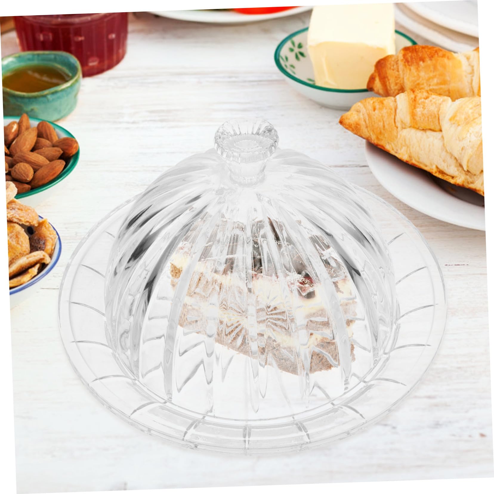Présentoir à Gâteaux Pratique et Facile à Exposer Design Simple en Verre Cloche Transparente pour Dessert et Apéritif à Domicile