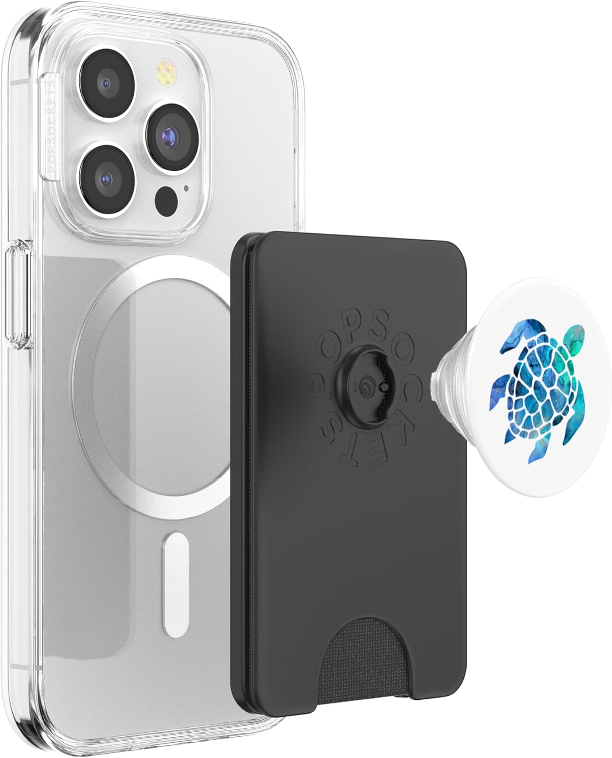 Sea Turtle Phone Grip Blue And Green Watercolor On White PopSockets PopGrip: Swappable Grip for Phones & Tablets PopSockets PopWallet for MagSafe