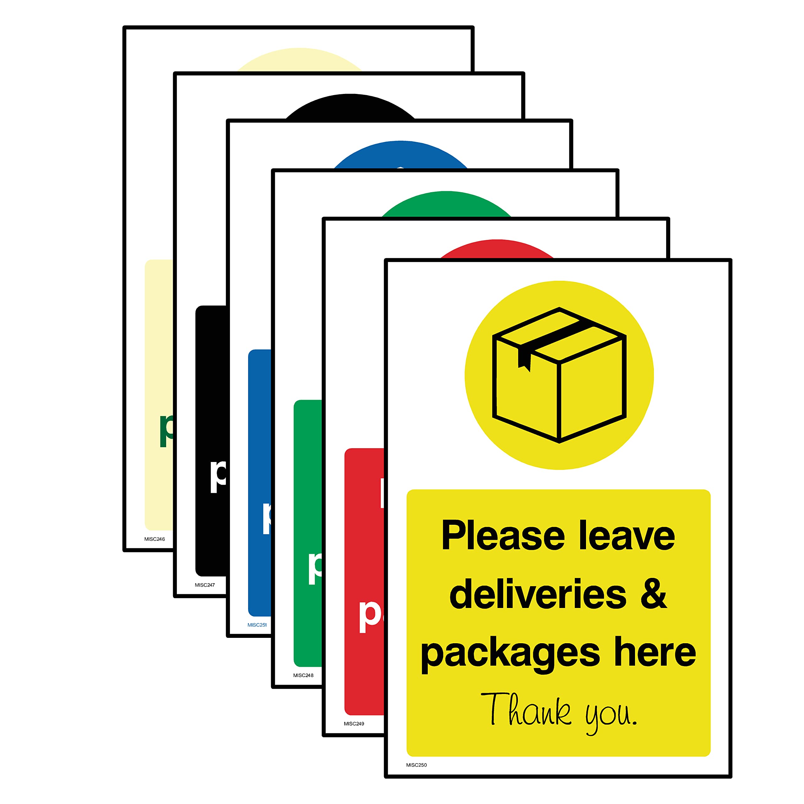 USSP&S Minimalist Vinyl Sign, Please Leave Deliveries Here, Notice, Courier, Postman, Delivery Driver, Outdoor, Porch, Tabletop Mount