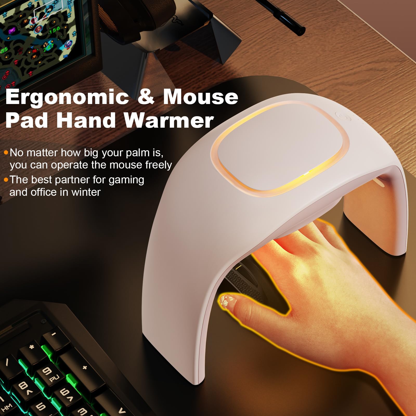 Calentadores de espacio para uso en interiores, calentador de manos plegable para mouse, calentador de escritorio eléctrico pequeño portátil para oficina, calentador de cerámica de eficiencia 5