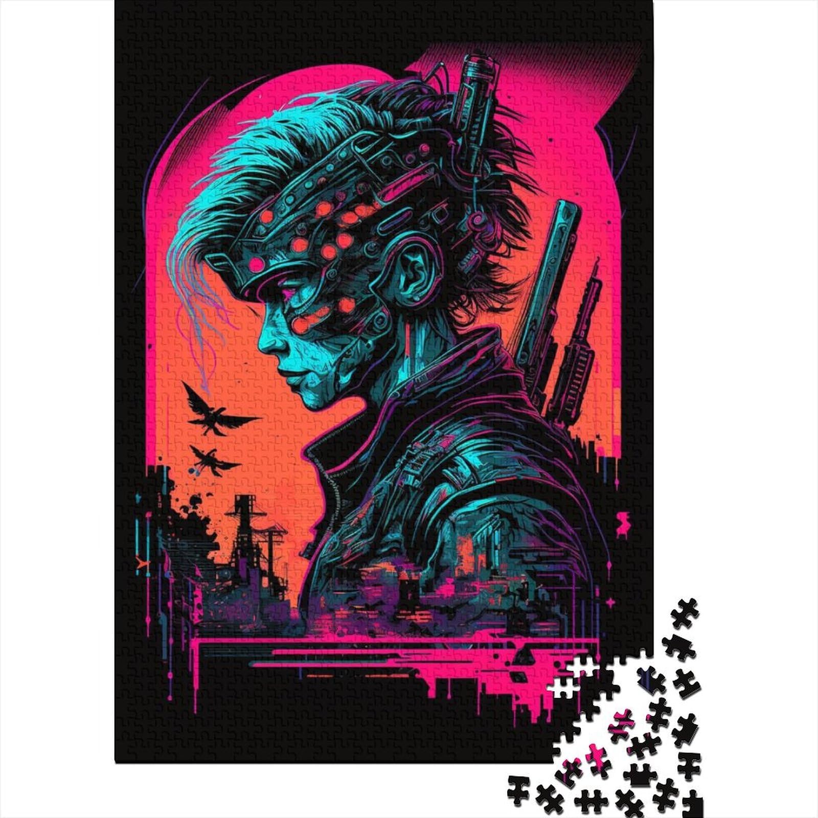 1000 Piece Neon Robots Creative Square Jigsaw Puzzles for Adults & Paper Puzzles Educational Toys 38x26cm/1000pcs — image 1