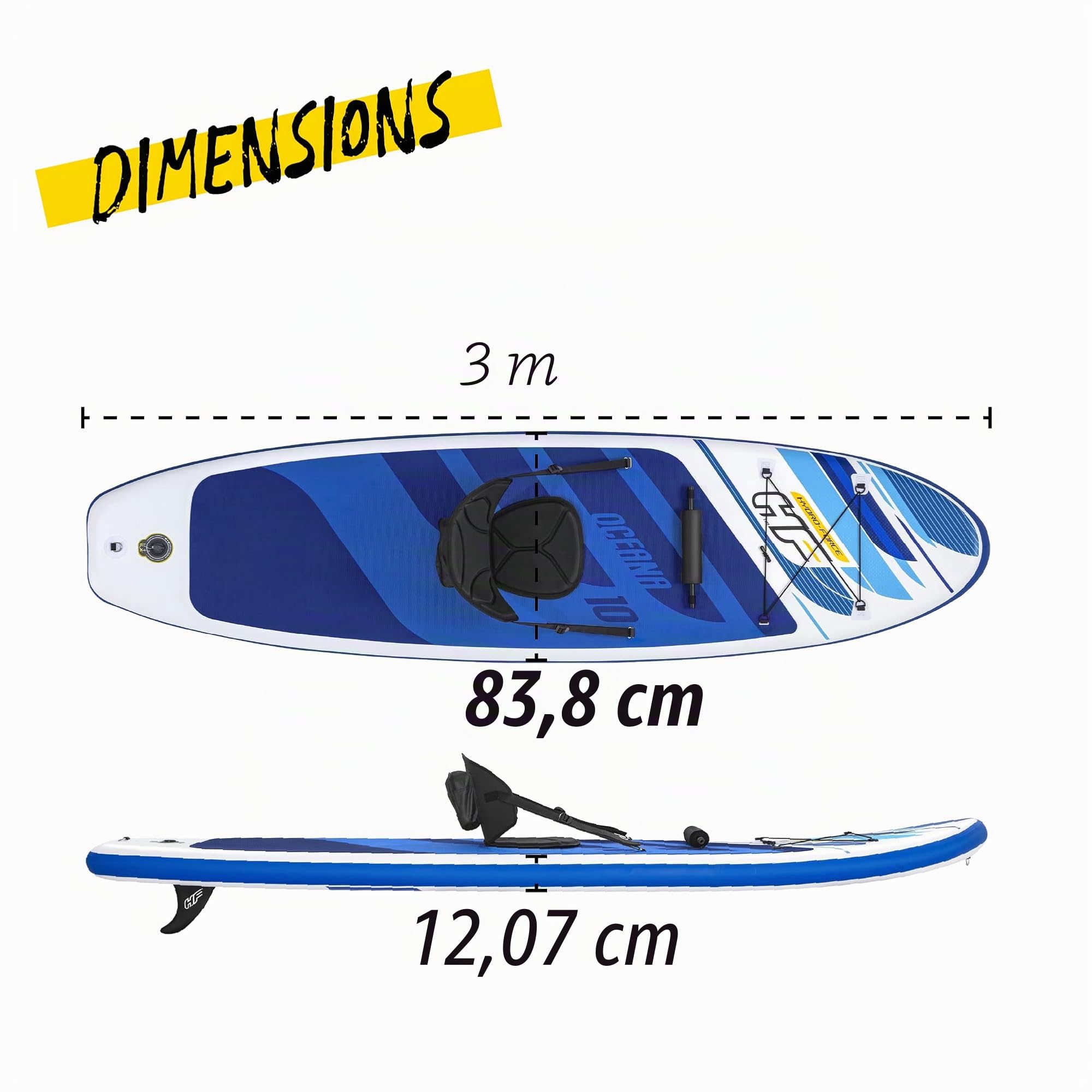 Hydro-Force Sup, Inflatable Stand Up Paddle Board, Complete Set with Kayak Conversion Kit, Multiple Styles