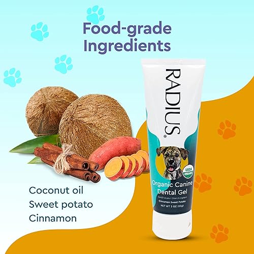 Miniatura 5 de RADIUS USDA - Pasta dental orgánica canina para mascotas, 1 unidad, 3 onzas, pasta dental no tóxica para perros, diseñada para limpiar los dientes y