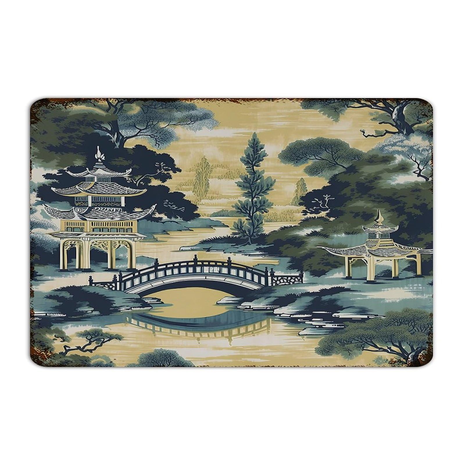 Affiche art pagode chinoise décoration pour terrasse et clôture