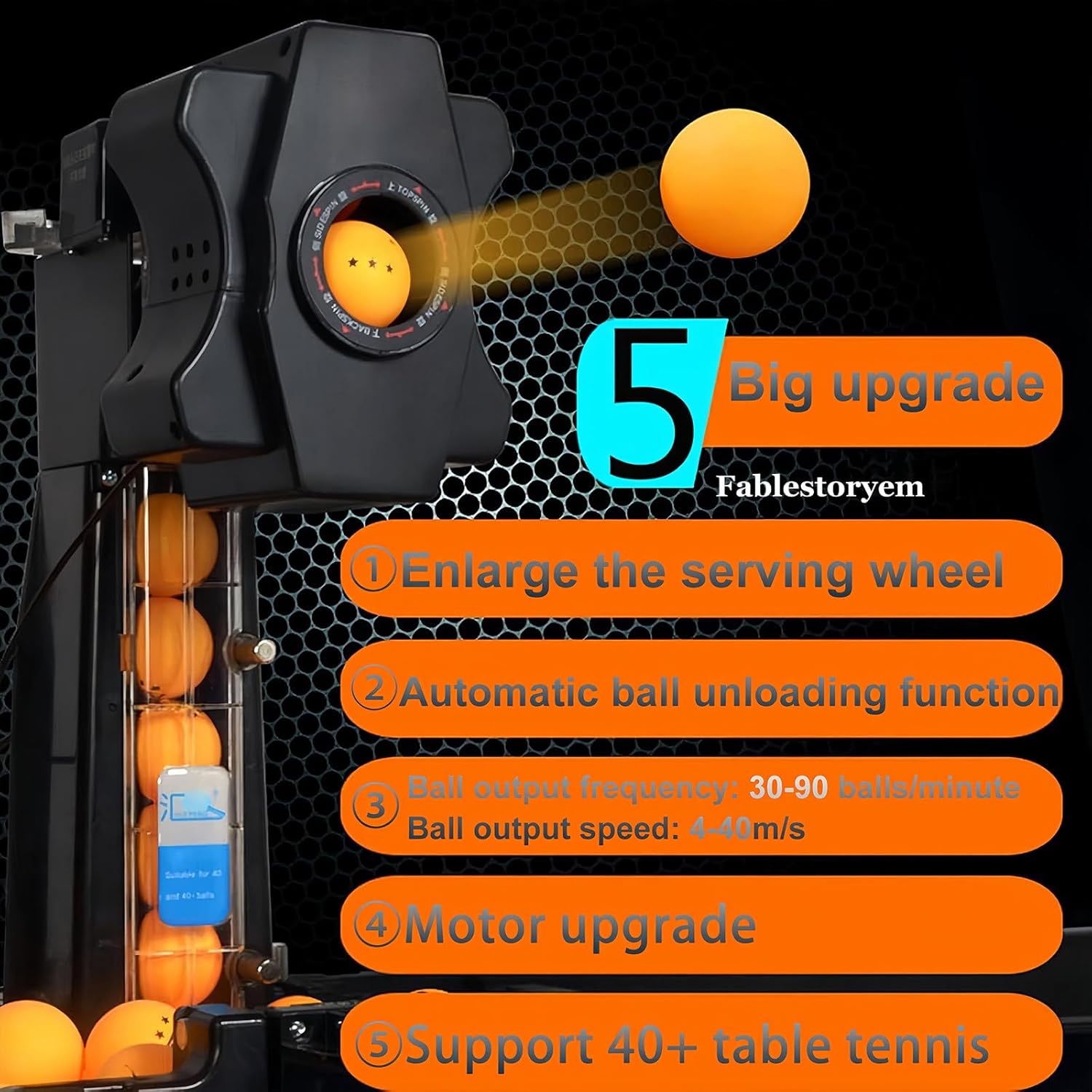 Key features of the S6-PRO Table Tennis Robot
