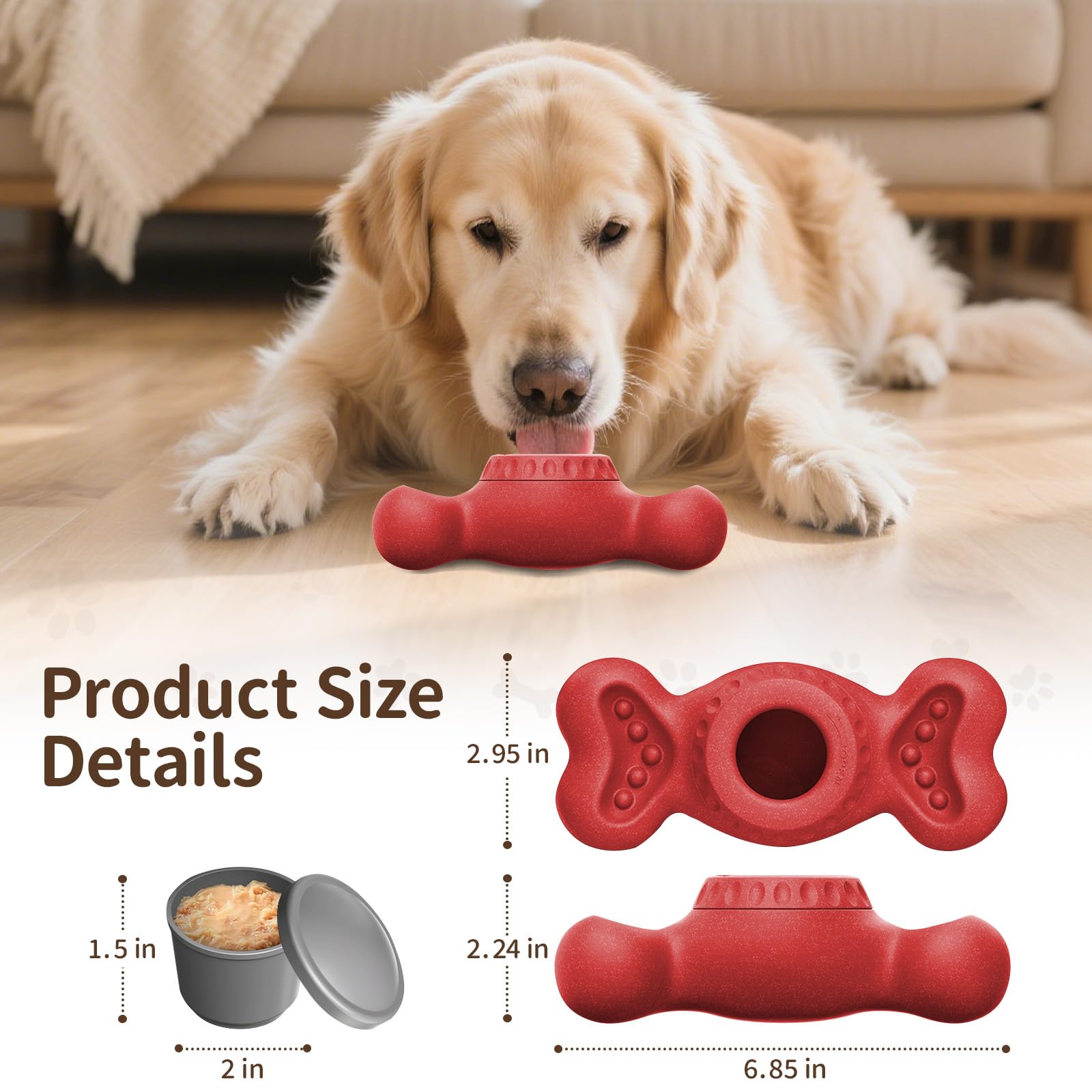 Giocattolo interattivo per cani Frozen, giocattolo da masticare 2 in 1, per masticatori aggressivi, con scanalature per burro di arachidi, facile da pulire, giocattolo puzzle interattivo, per