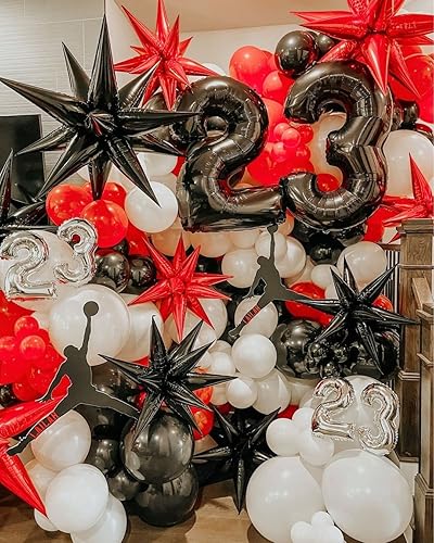 Miniatura 7 de CYMYLAR 3 globos de aluminio con forma de estrella de explosión 3D de 26 pulgadas, globos de papel de aluminio negro con forma de explosión para