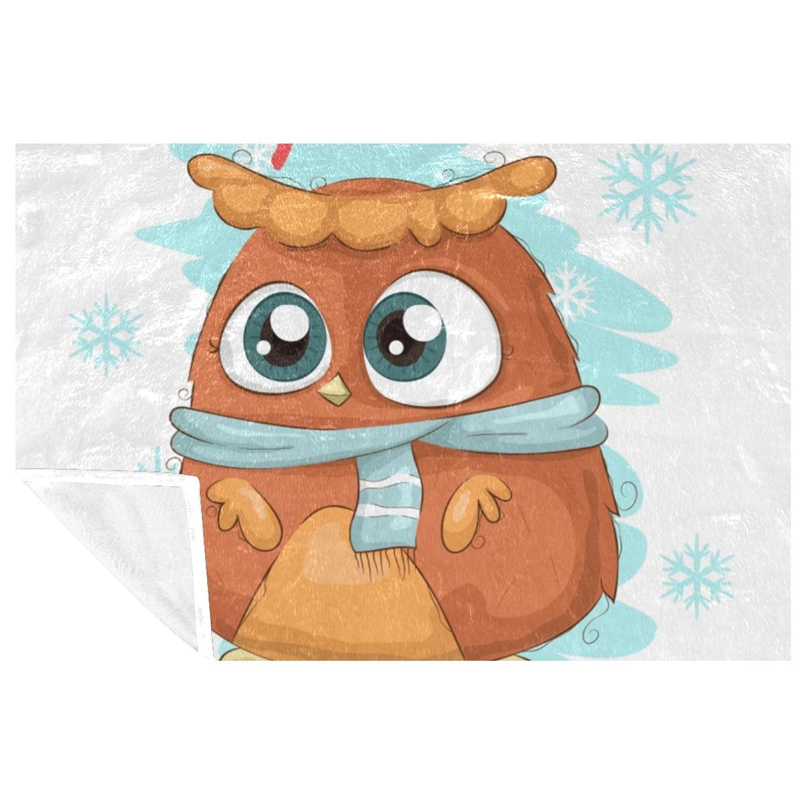 Couverture motif hibou douce et chaude, idée cadeau pour lit et voyage
