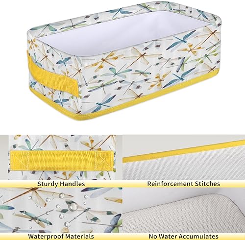 Miniatura 12 de Dragonfly - Cestas de inodoro doradas plegables para baño, organizador duradero y multiusos para cocina, sala de estar y armario () Libélula
