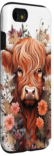 Miniatura 3 de Funda para iPhone SE (2020)  7  8 Highland Cow Flowers