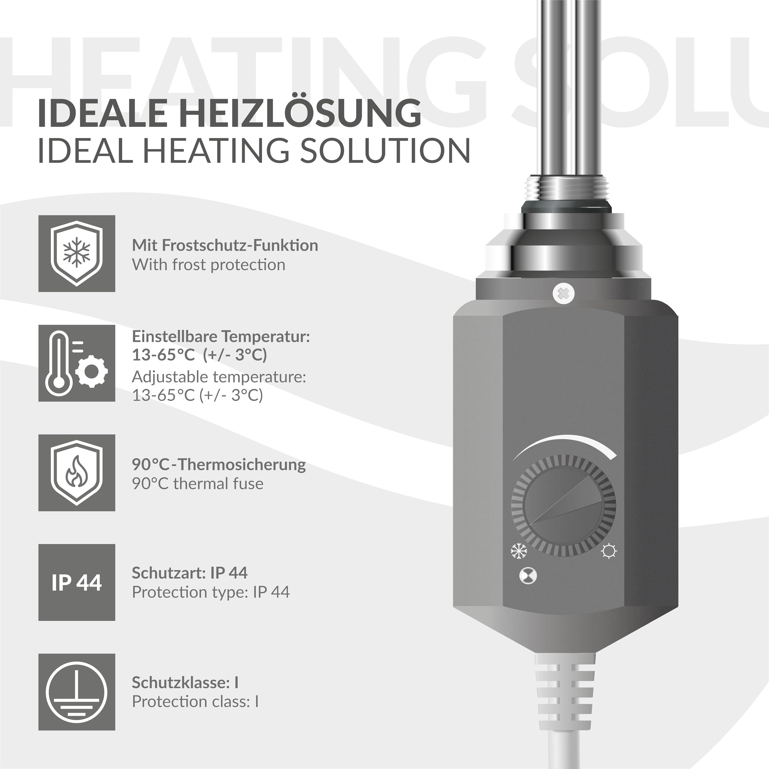 ECD Germany Radiador de baño Sahara eléctrico con Varilla calefactora 1200W - 600 x 1500 mm - Antracita Curvado - Radiador toallero secador y Calentador de Toallas