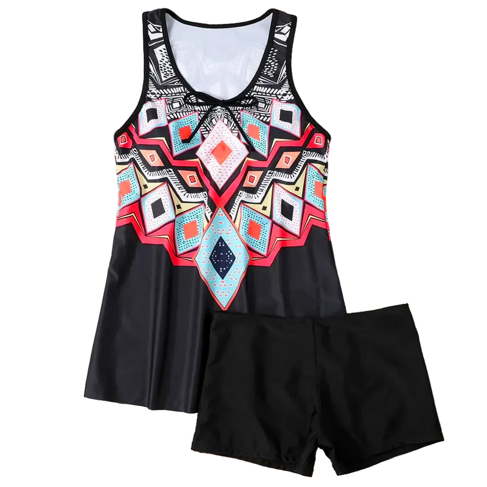 Tankini Mujer Bandeau Deportivo 2 Piezas Curvy Swimsuit Reductor con Relleno Playa