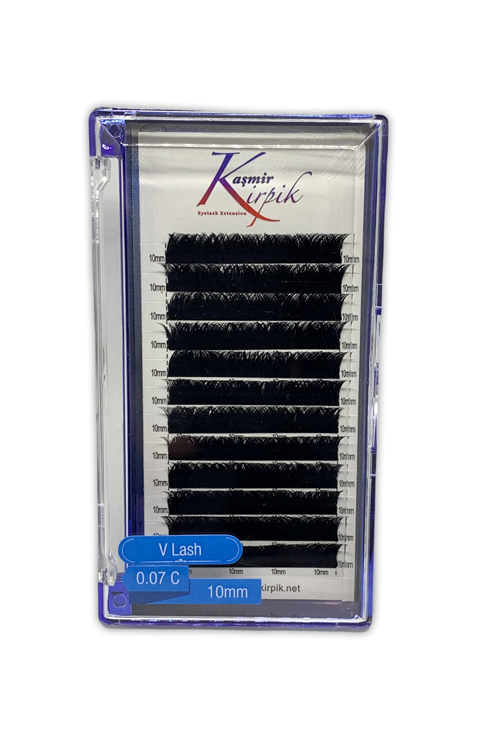 Kaşmir Kirpik V 0.07 mm C kıvrım 10 numara tek boy kutu