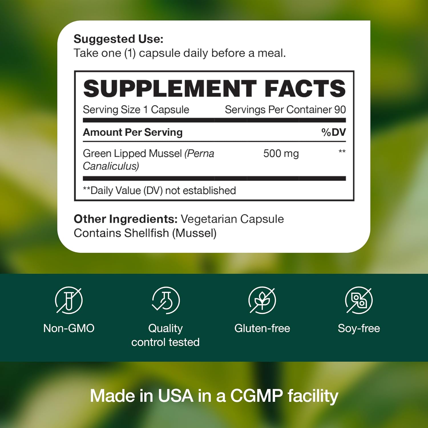 Green Lipped Mussel Capsules - Strongest DNA Verified from New Zealand - Perna Canaliculus Omega Supplement - May Promote Healthy Joints - 90 Capsules (Pack of 2)