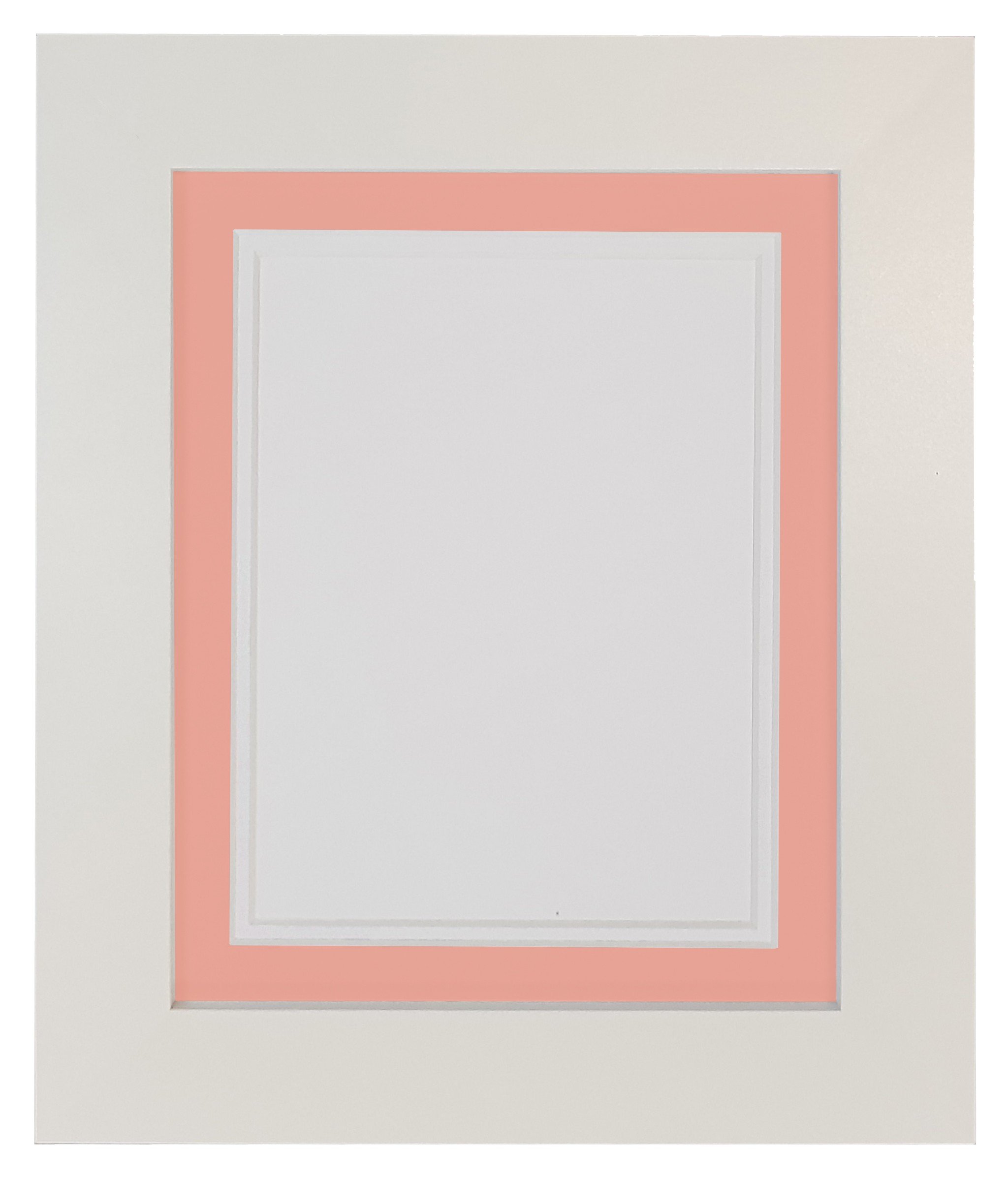 Metro White Photo Picture Poster Frame with Pink on White Double Mount 50 x 40 cm for Image Size 15 x 10 inch โ image 1