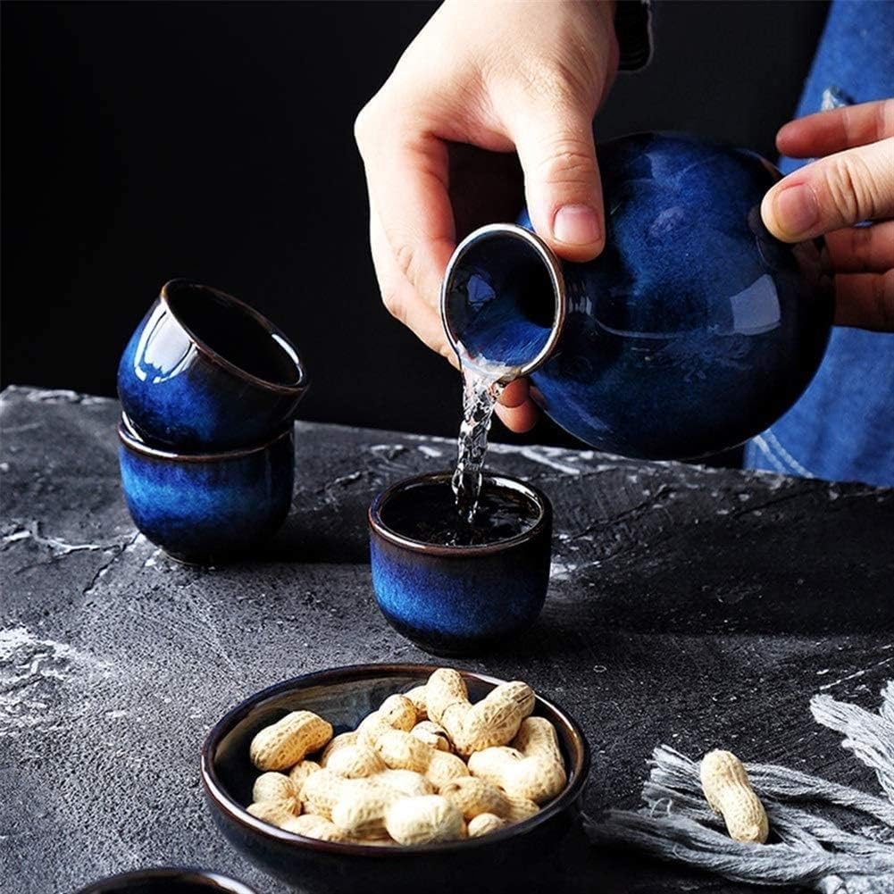 Japoński zestaw kubków do sake – ceramiczne szklanki do sake do ciepłych i zimnych napojów, idealny prezent do dekoracji domu dla rodziny i przyjaciół, idealne do rozrywki i świętowania