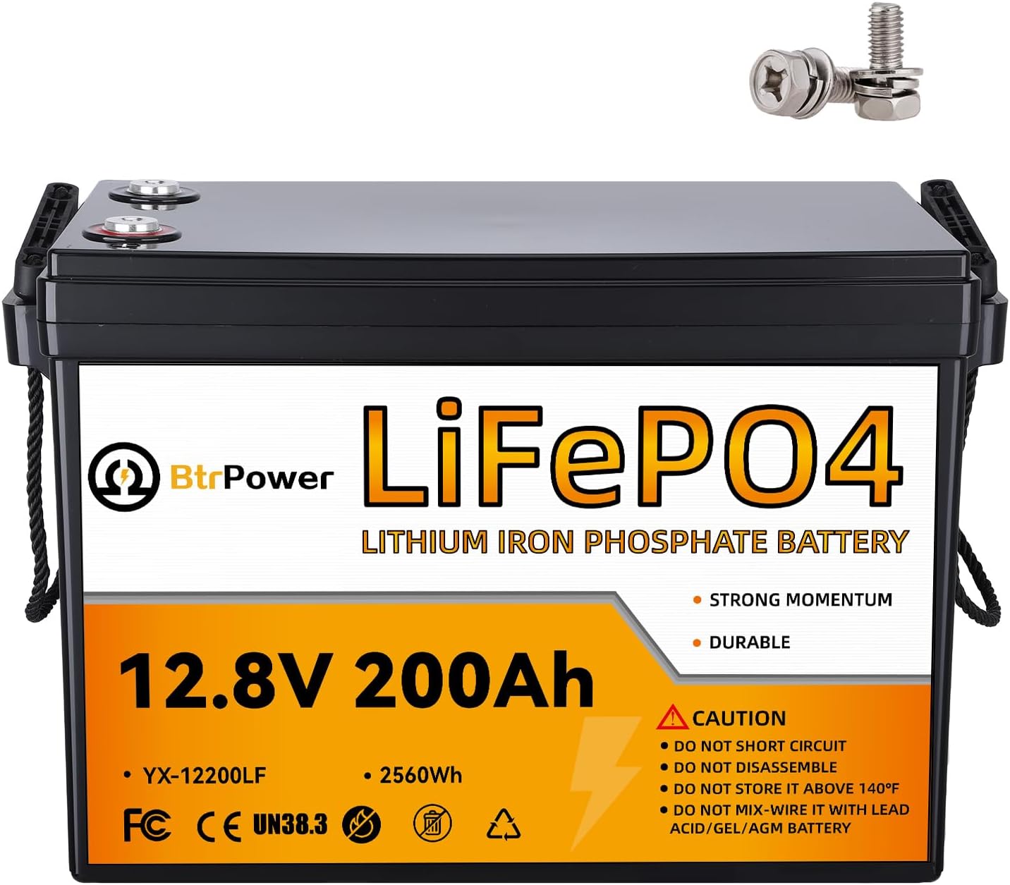 12V 200Ah Lithium Battery,5000+ Deep Cycle LiFePO4 Battery